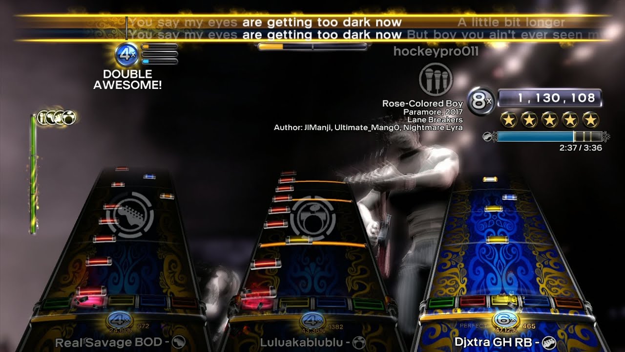 Rose-Colored Boy - Paramore Full Band FC (Rock Band 3 Custom) HD Gameplay (Xbox 360)