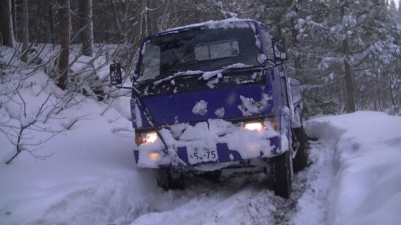 走り納めスノーアタック2024 おっさん達の山遊び2＆4さんと一緒 #キャンター #ジムニー #４WD #ハイゼット #スノアタ#高床四駆#トラック