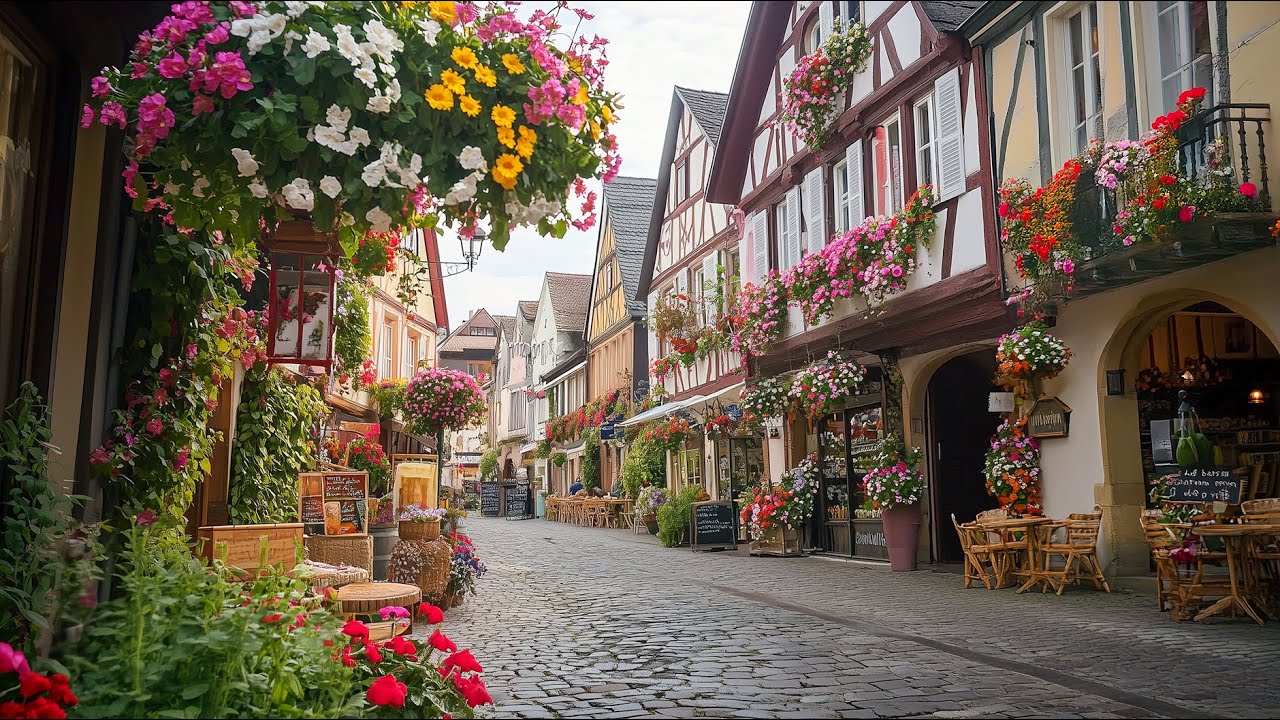 Bacharach, Germany Walking tour 4K 60fps - Most beautifull German town,