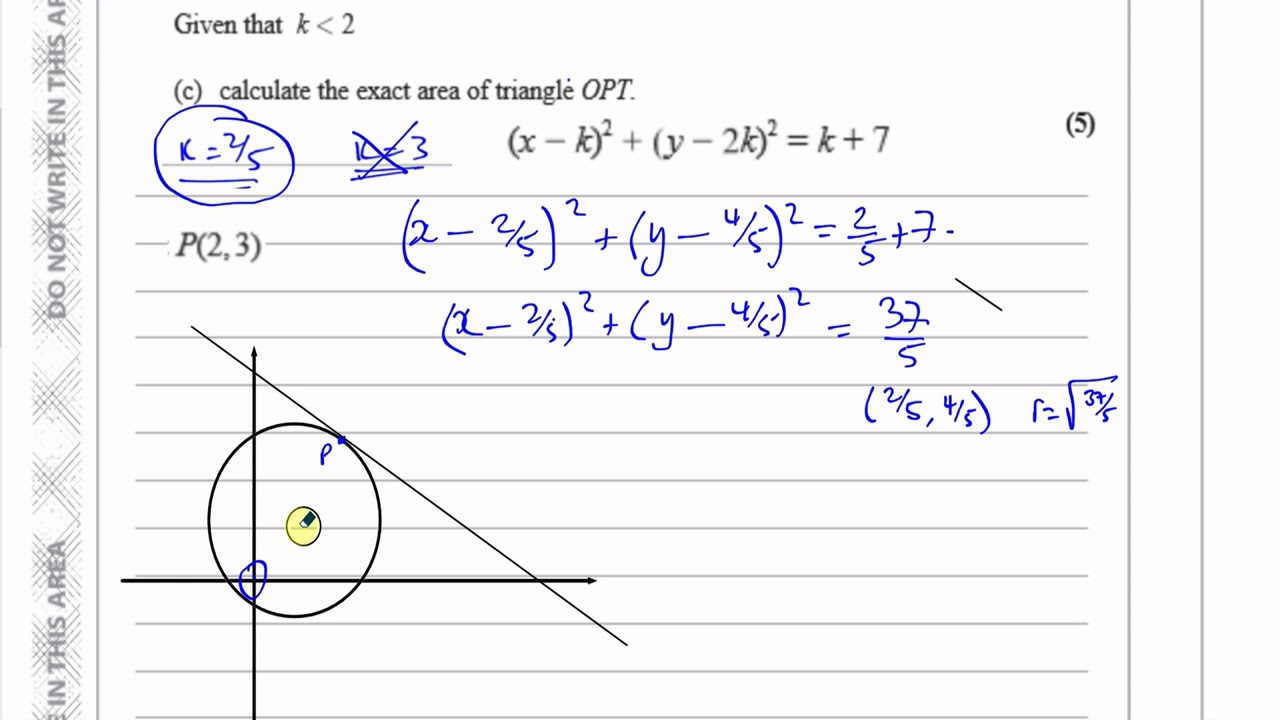 [2] WMA12/01 IAL (Edexcel) P2 Jan 2021 Q9 Equations of Circles   Equations of Normals
