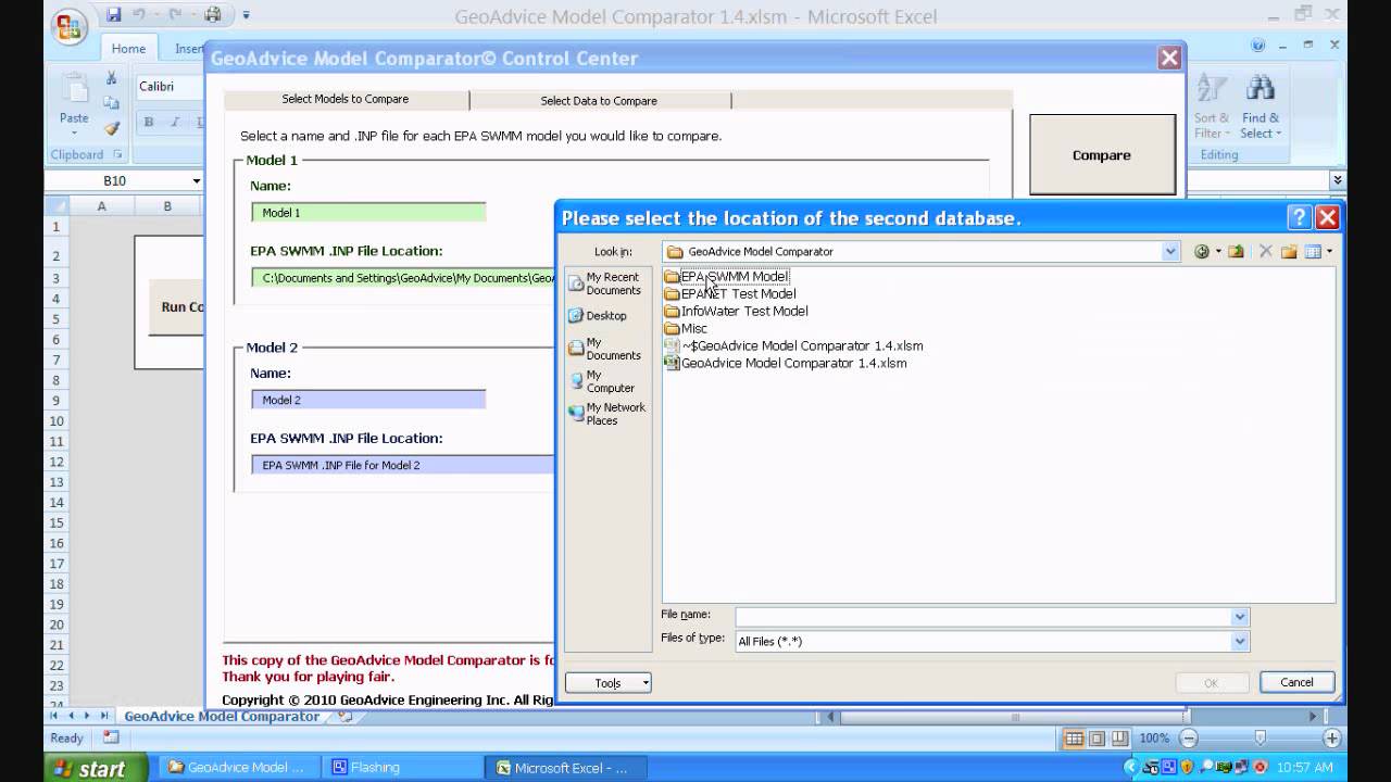GeoAdvice EPA SWMM Comparator