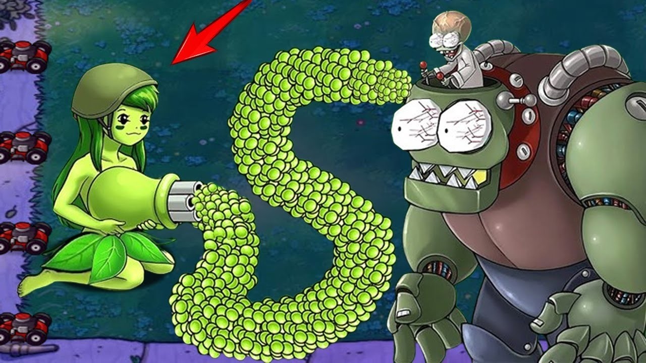 Girl Gatling Pea vs Giga Gargantuar vs Dr Zomboss - Plants vs Zombies Hack