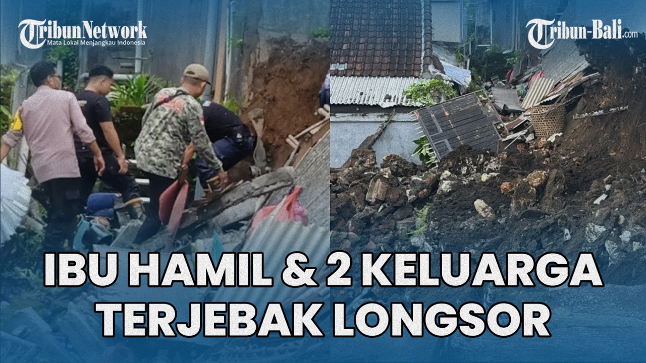 Ibu Hamil 7 Bulan dan 2 Keluarga Terjebak Longsor,  Akses Gang Putus di Denpasar Bali