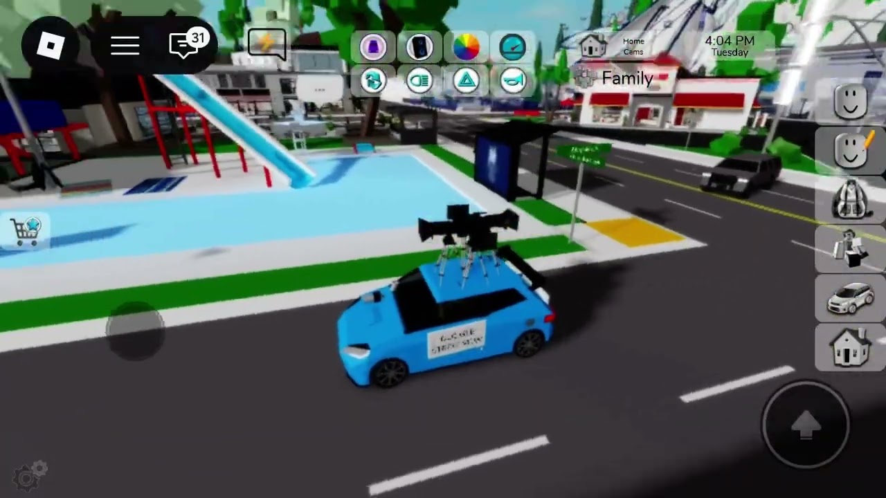 Driving a self made google streetview car through the brookhaven map