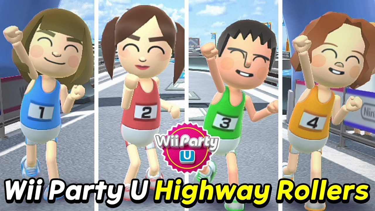 Wii Party U Highway Rollers Gameplay Millie vs Sophia vs Dunbar vs Giulia | AlexGamingTV