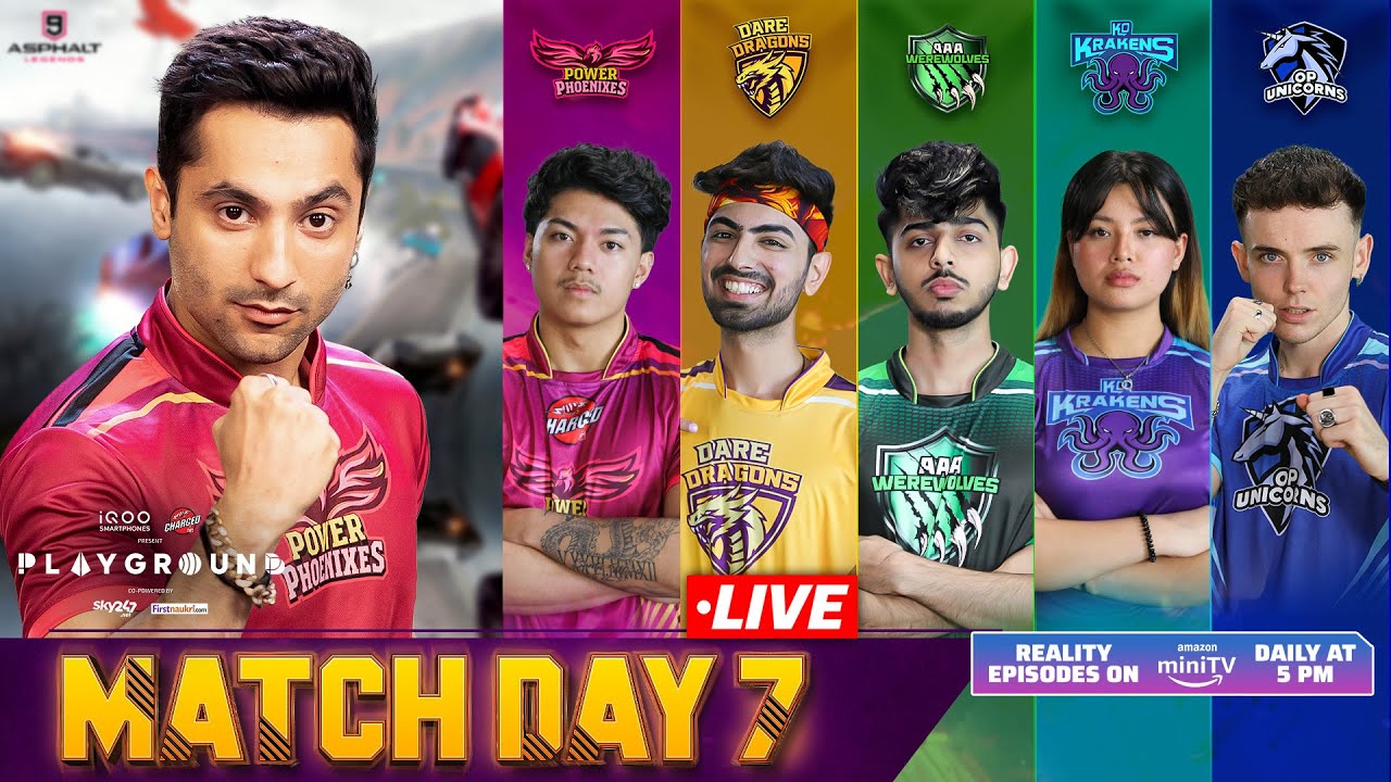 PLAYGROUND 2 MATCH DAY 7 LIVE | Ft. Harsh Beniwal, CarryMinati, ScoutOP, Triggered & Ashish