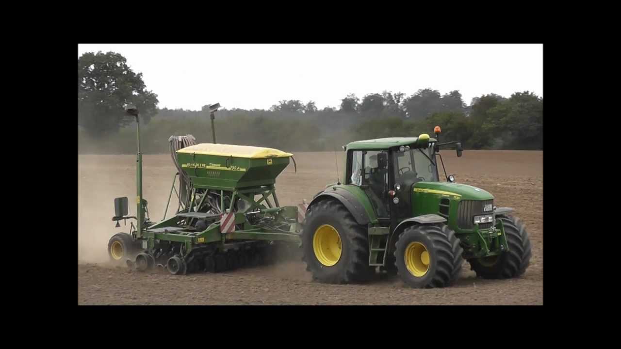 John Deere 7530 mit John Deere 750 A Drille . Gerste drillen 2011 by ffarmer99.wmv