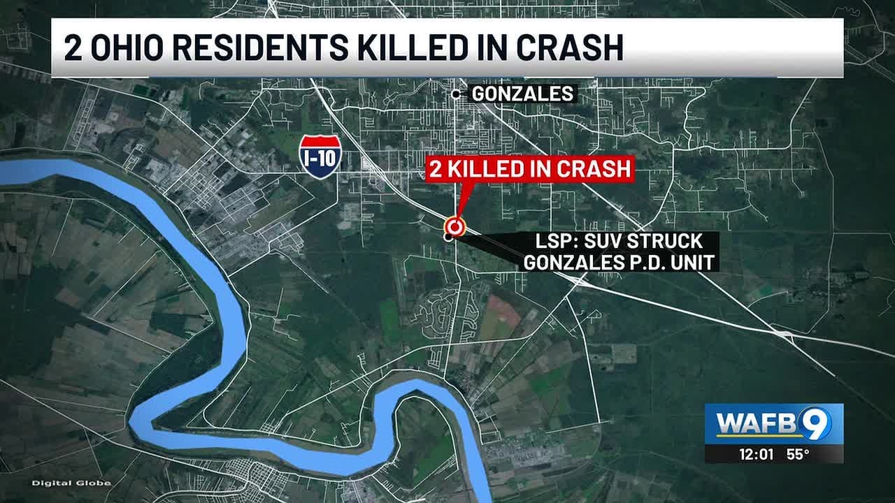 Two dead after SUV collides with Gonzales Police cruiser
