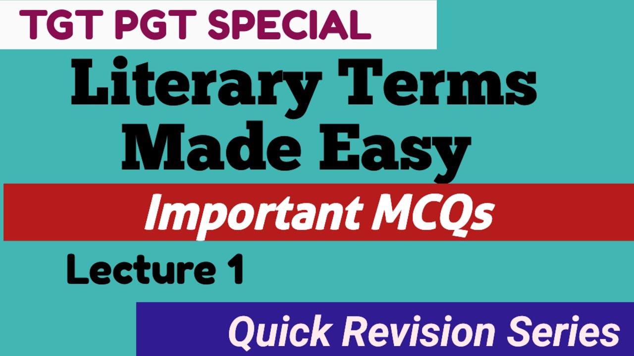 Literary Devices ||Literary Terms in English Literature ||  TGT PGT English ||