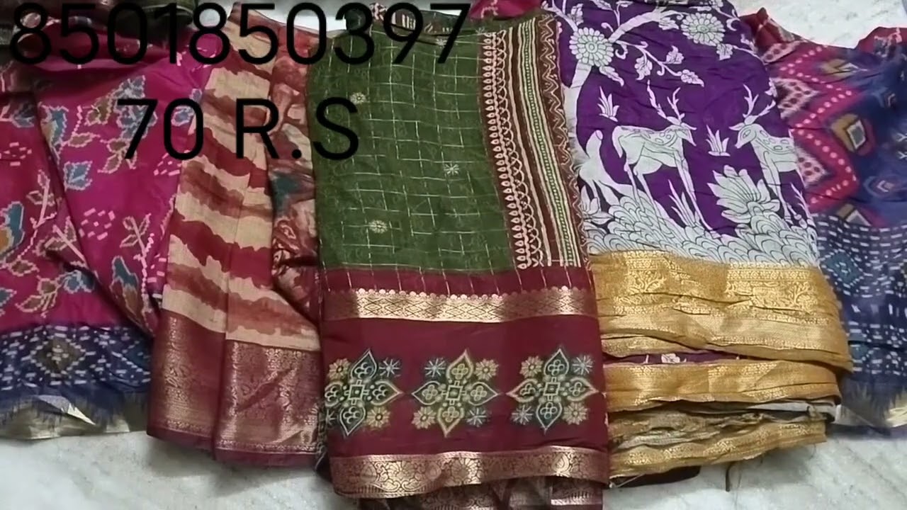 Beautiful pure maheswari silk ❤️ 3 cut sarees ❤️ only 70 rupees ❤️ 8501850397