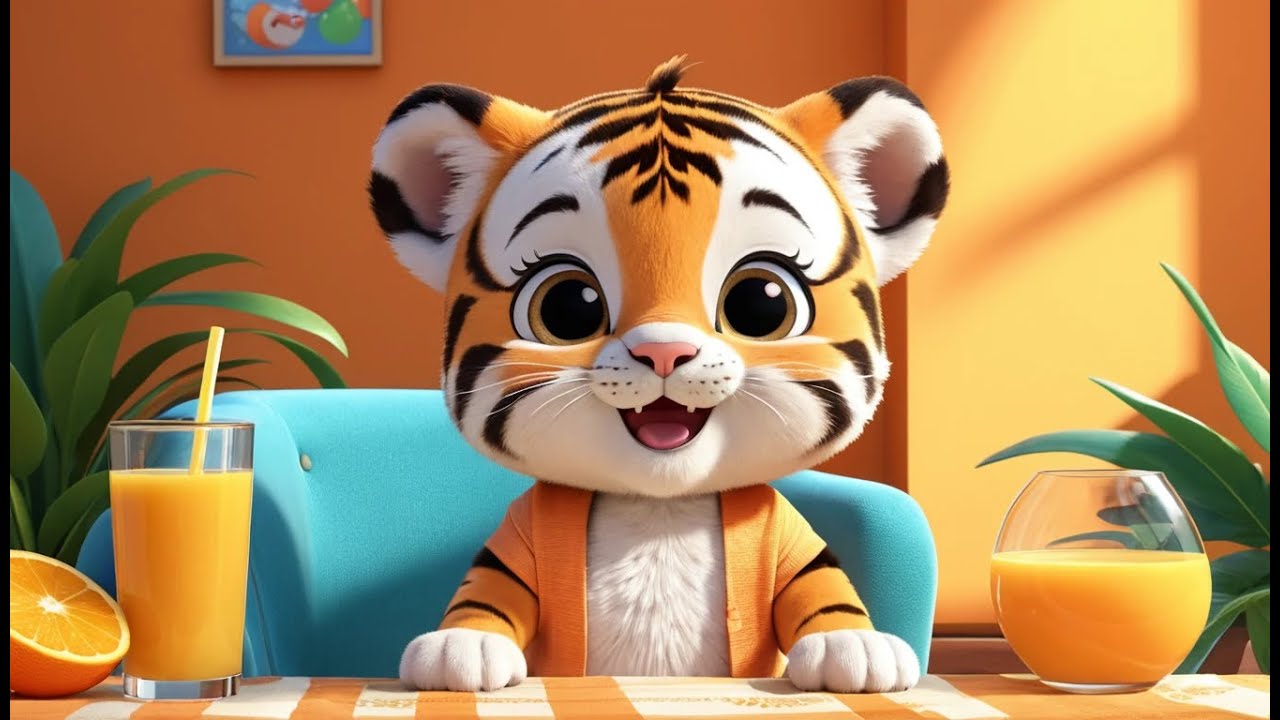 Tiger and Orange Learning Song | Fun Kids Song | Playful Fruit & Learning Rhyme