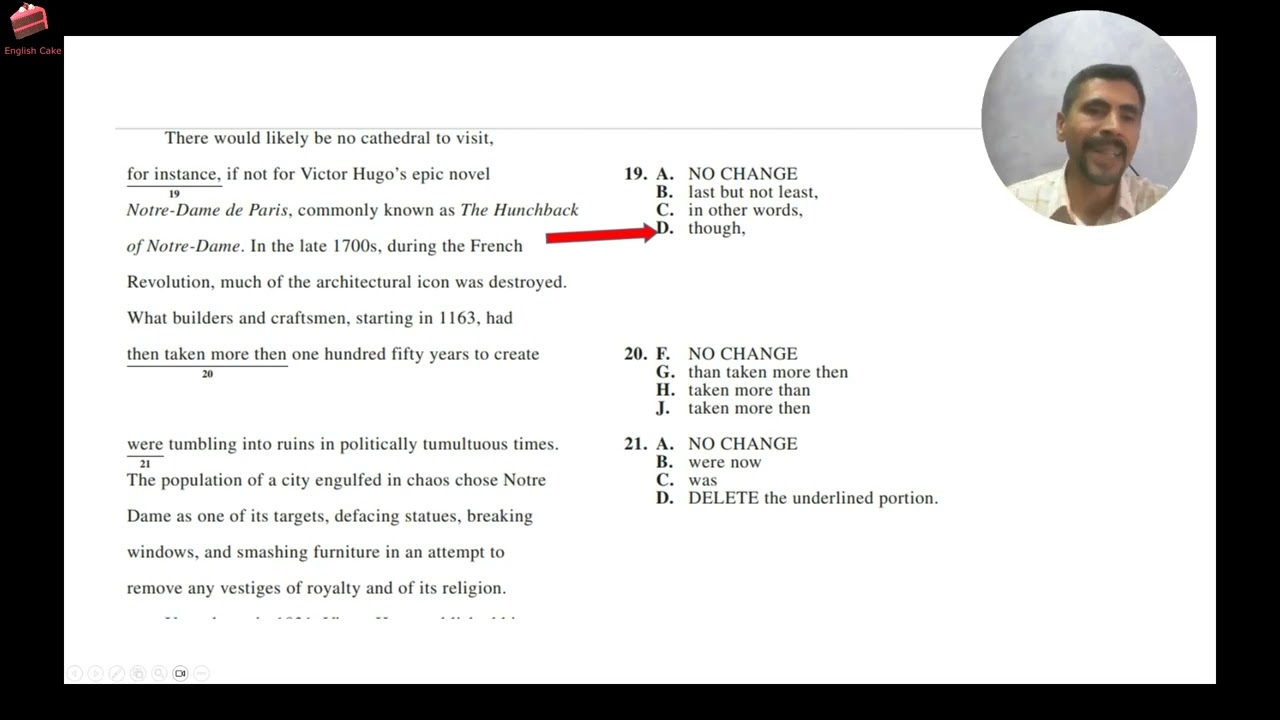 Answering ACT English Exam Z08 | حل امتحان English ACT