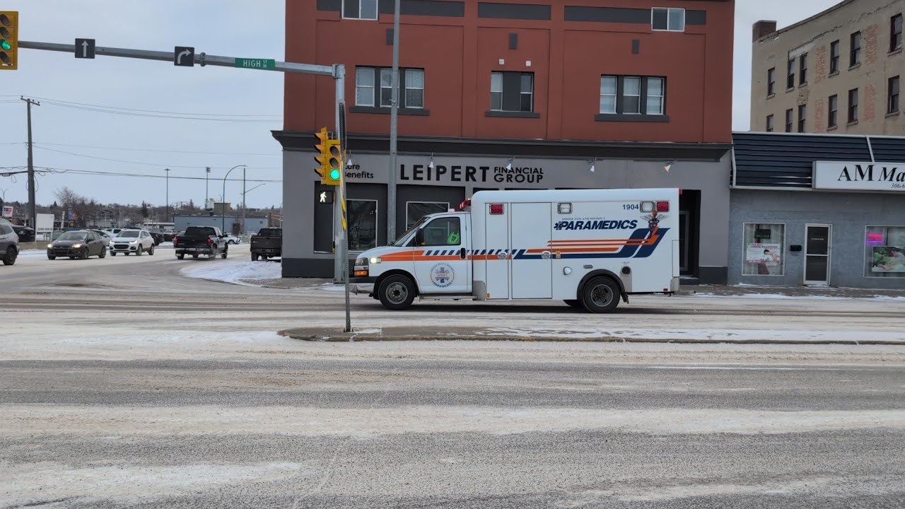 Moose jaw ems 1904 responding for a single vehicle mvc 01/21/26