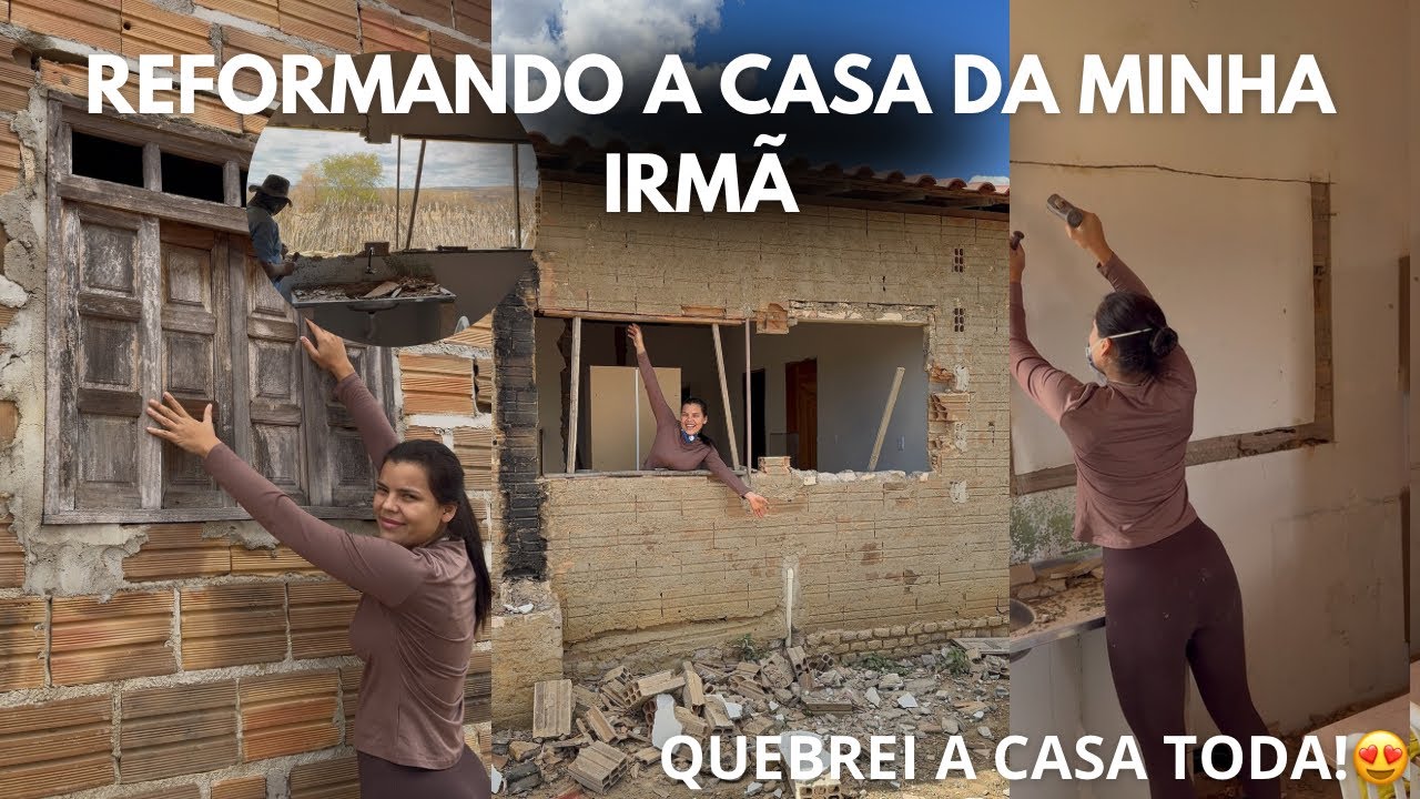 A REFORMA DA CASA DA MINHA IRMÃ COMEÇOU! 🙏🏻 #diariodareforma EP.2 QUEBREI TUDOOOO😍