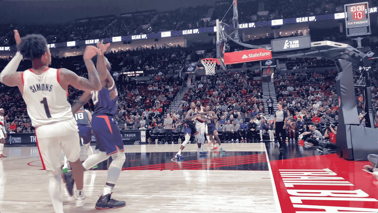 Court-side view of NBA Game 2023 - Suns vs Blazers (ft. Devin Booker, Kevin Durant, Scoot Henderson)