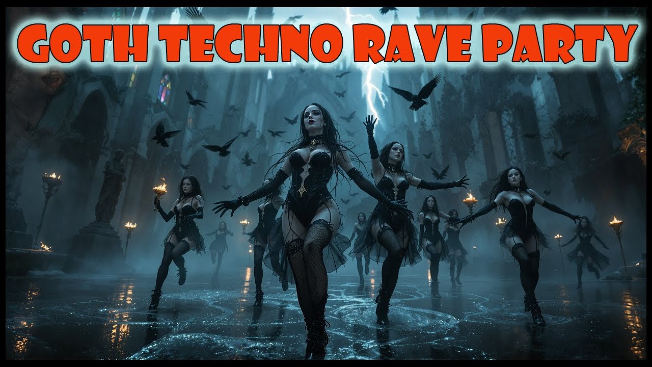 Goth Techno Rave Party Ai Music Video.