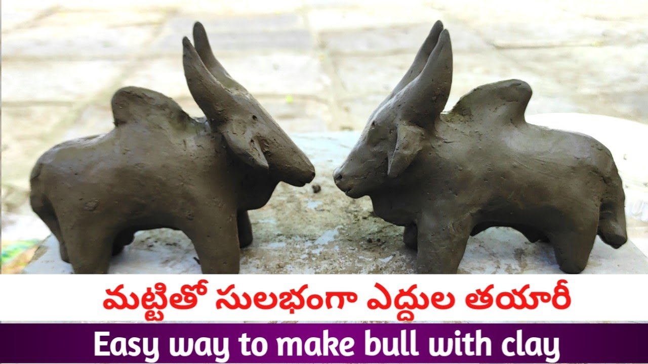 V25 Easy Way To Make Bulls With Clay | మట్టితో సులభంగా ఎద్దుల తయారీ