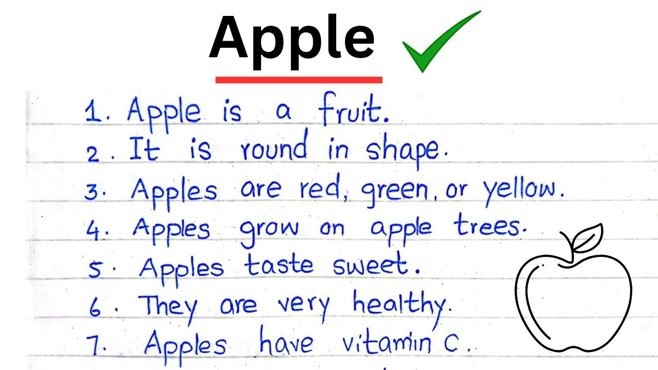 10 Lines Essay on Apple/ Some lines on  Apple/ Write 10 Lines on Apple in English 