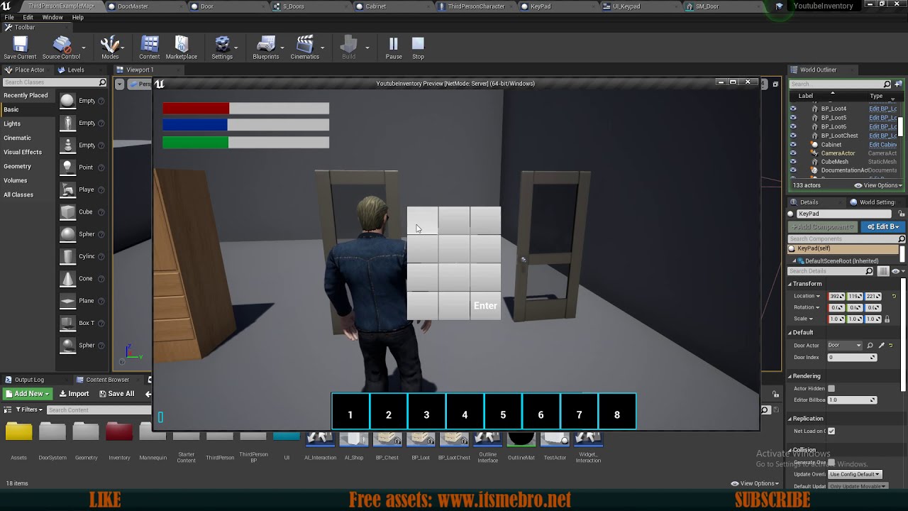UE4 Doors system To Inventory System Series