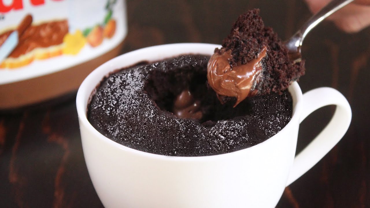 Chocolate Nutella Eggless Mug Cake | 1 Minute Microwave Cake | How Tasty Channel