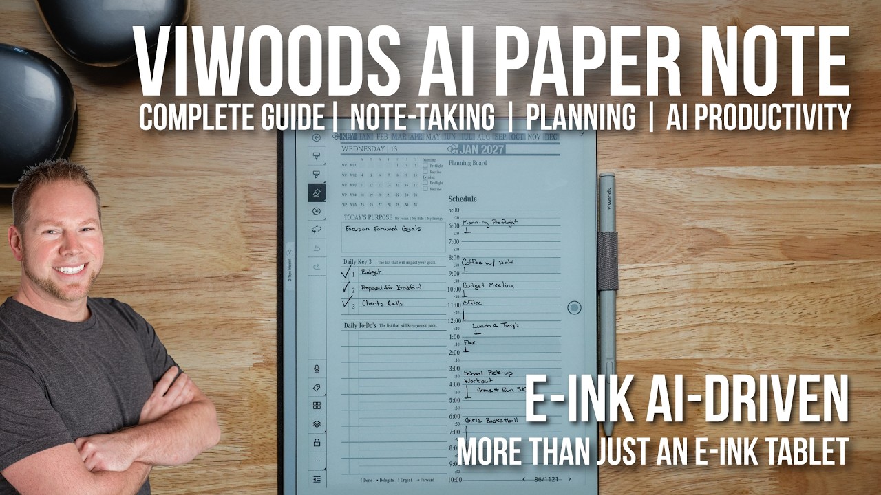 Полное руководство Viwoods AI Paper Note по ведению записей, цифровому планированию и повышению п...