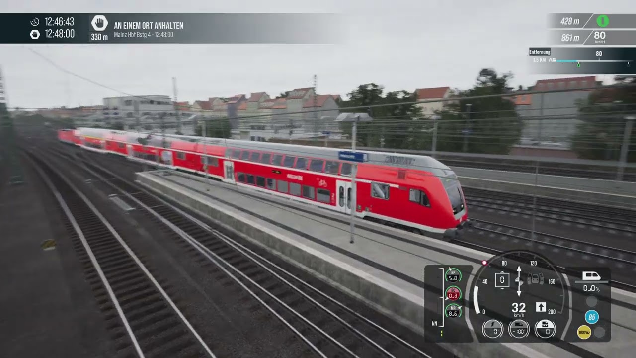 Dostos Steuerwagen Fahrt auf der Strecke Frankfurter S-Bahn in TSW5