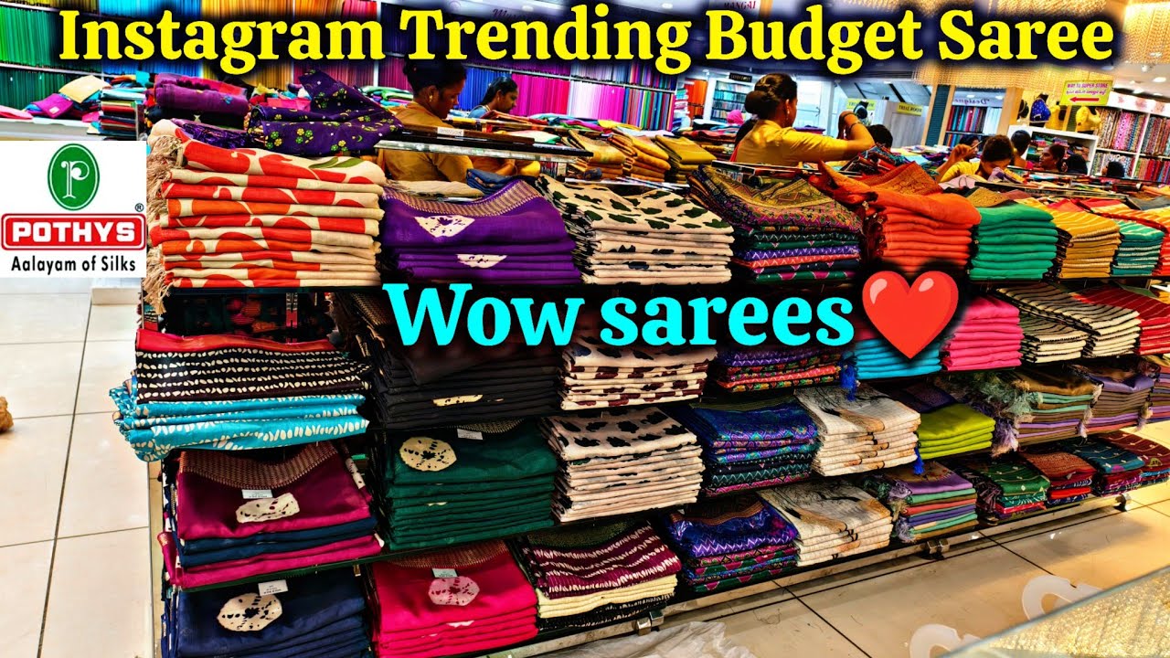 Pothys coimbatore‼️ Trendy Instagram sarees budget saree collections 👌👌 dont miss it queens|#pothys 