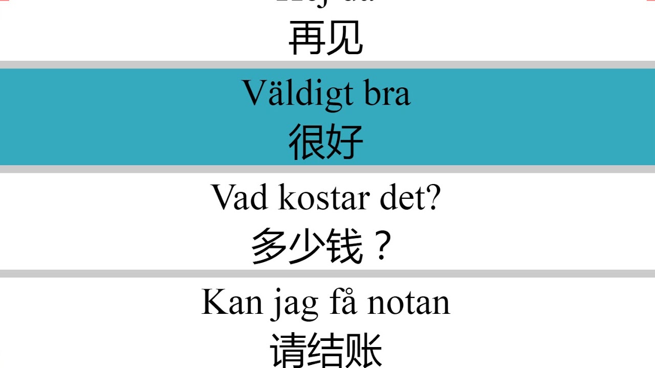 学瑞典语口语一分钟就会