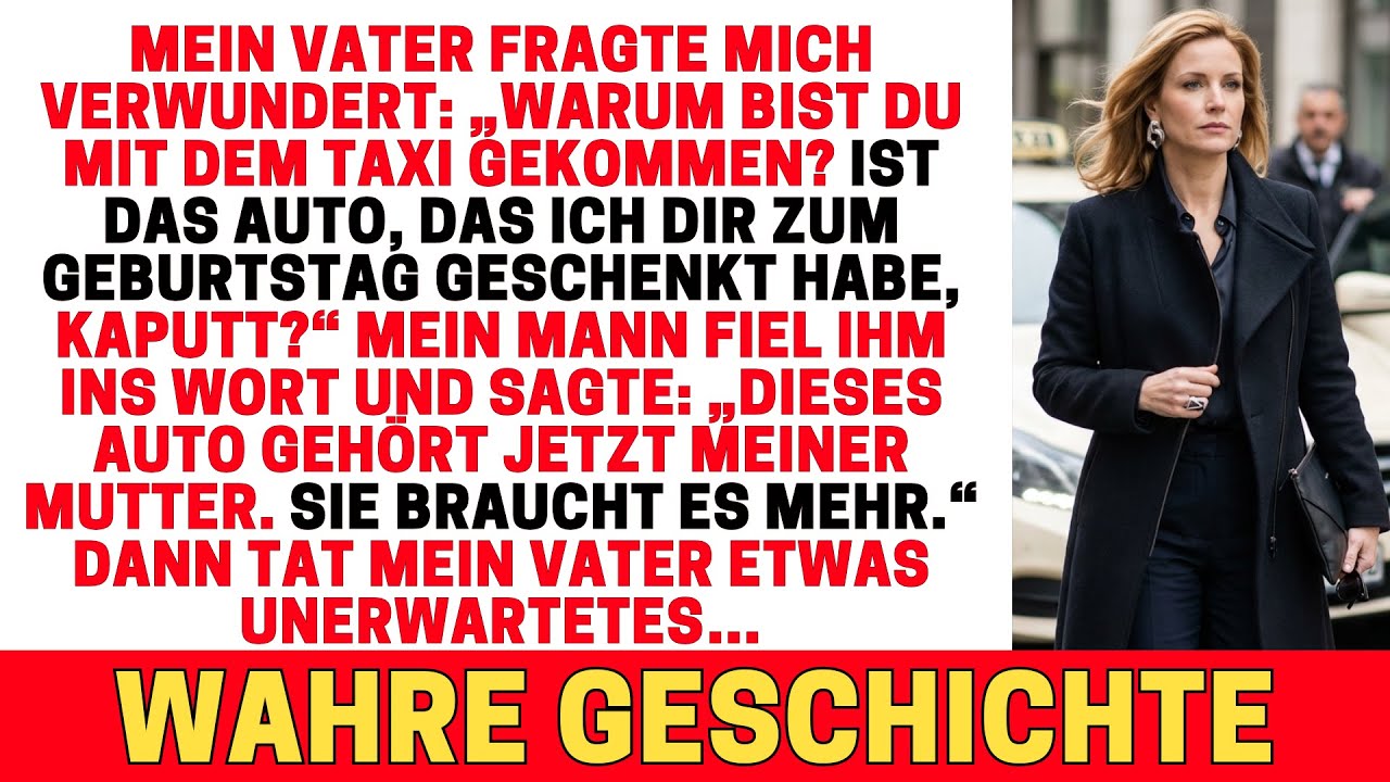 Mein schamloser Mann gab seiner Mutter mein Auto, doch was mein Vater tat, machte ihn hysterisch.