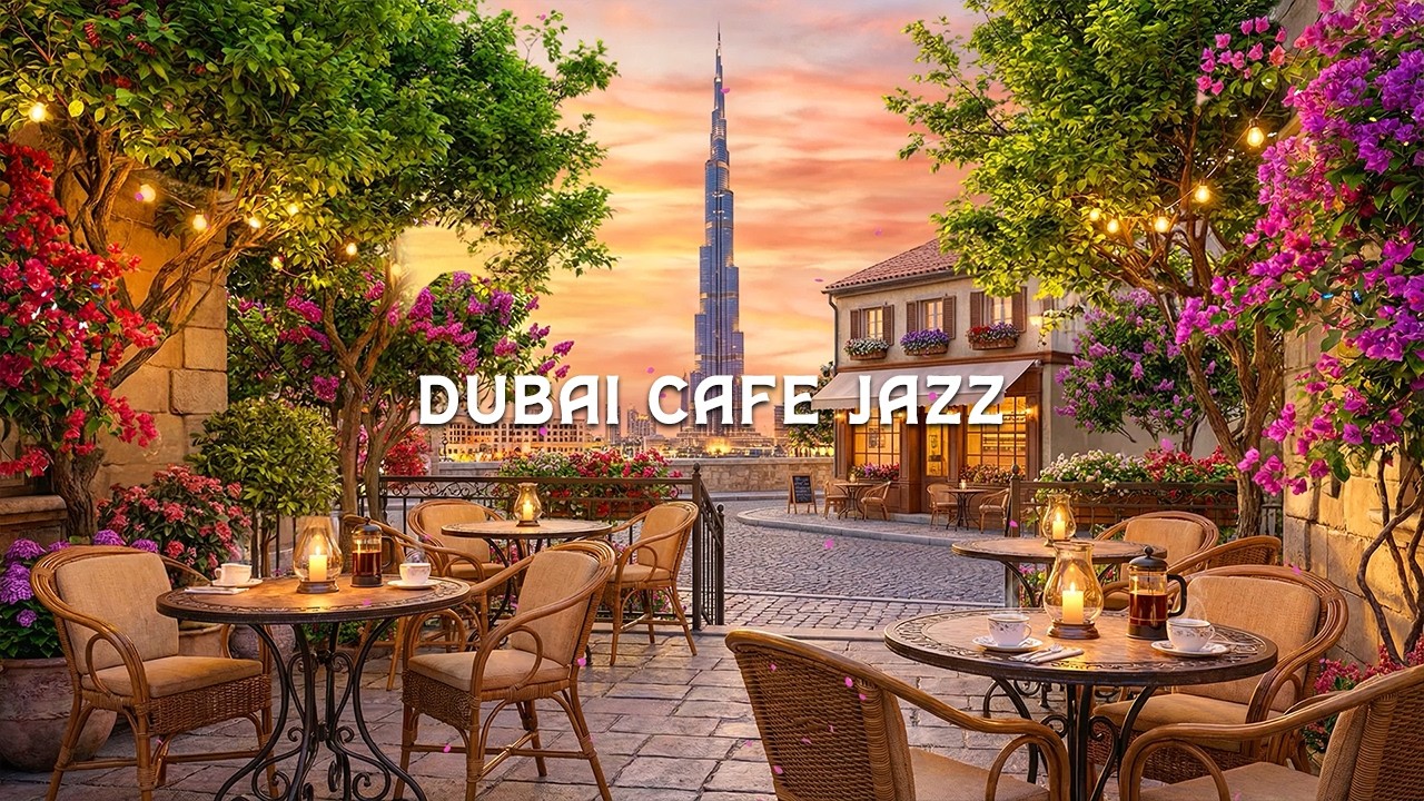 Dubai Morning Café Jazz ☕ Quiet Café Street Ambience & Relaxing Jazz Music for Study, Work