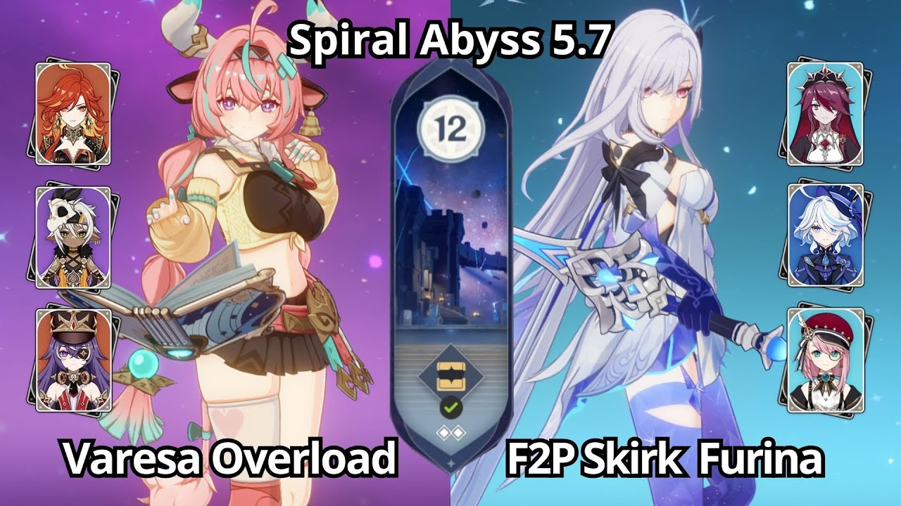 F2P C0 Skirk Team & C0 Varesa Overload - Spiral Abyss Floor 12 Genshin Impact 5.7