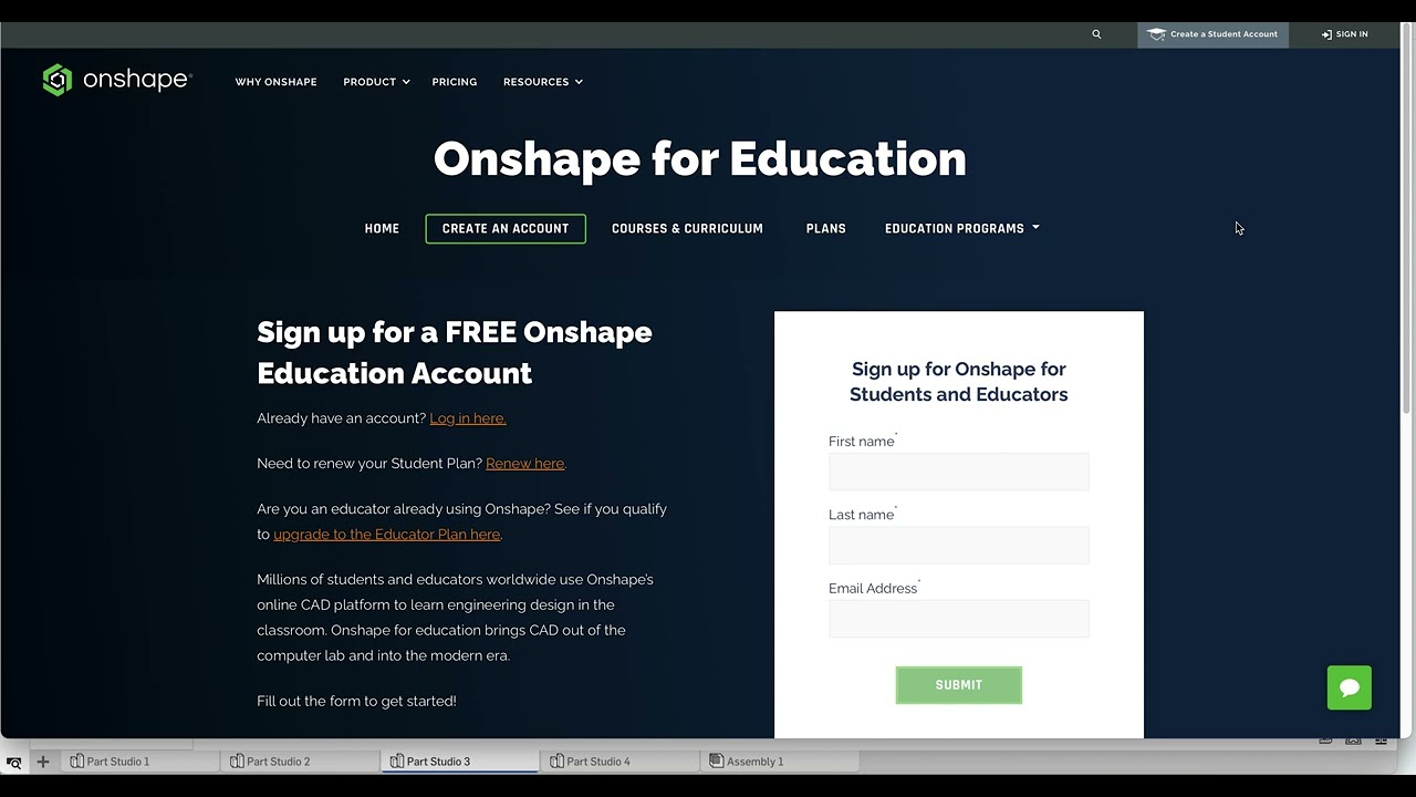 Create An OnShape Account