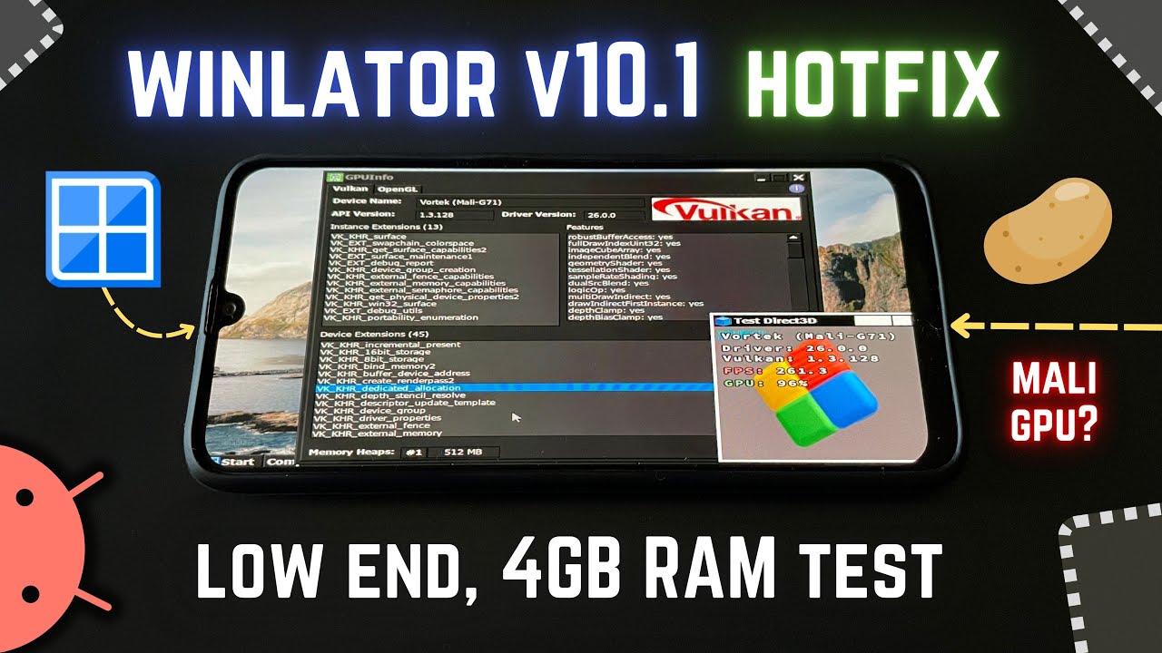 Emulator WINLATOR v10.1 na systemie Android Mali - test 4 GB pamięci RAM!