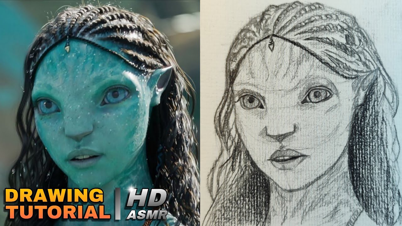 Drawing Avatar Fire and Ash &ndash; Tsireya | ASMR Pencil Drawing Tutorial for Beginners