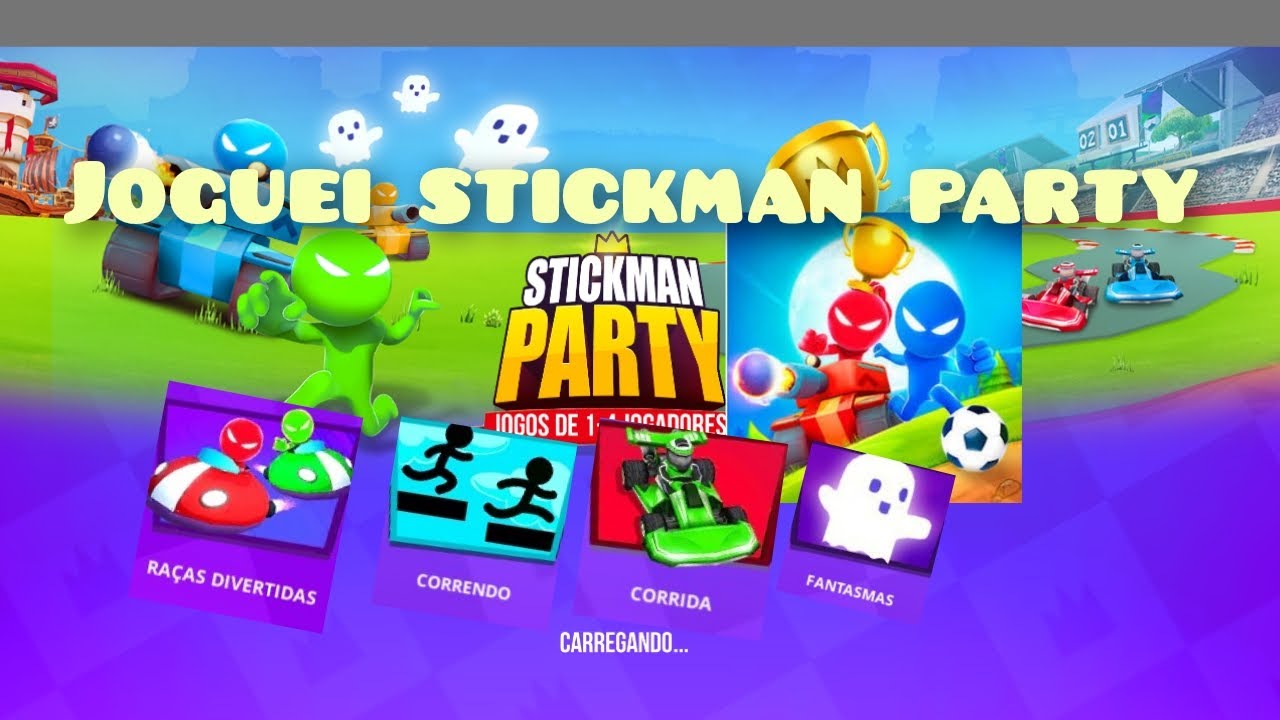 Joguei stickman party foi uma loucura 😱 joguei a copa e ganhei😱 e fiquei louco no aventura 