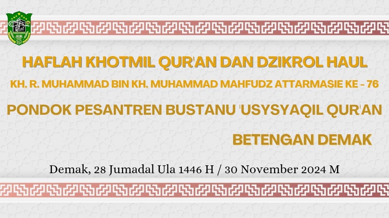 🔴 live HAFLAH KHOTMIL QUR'AN dan HAUL KH. R. MUHAMMAD KE - 76 || PP BUQ || Betengan Demak 2024
