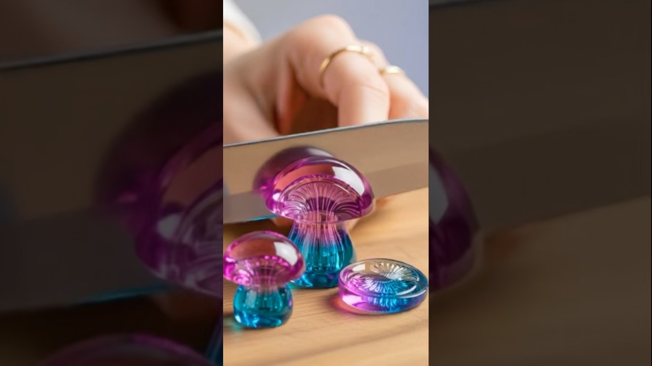 ASMR GLASS CUTTING Ep.9 - WILD MUSHROOM 🍄 #shorts