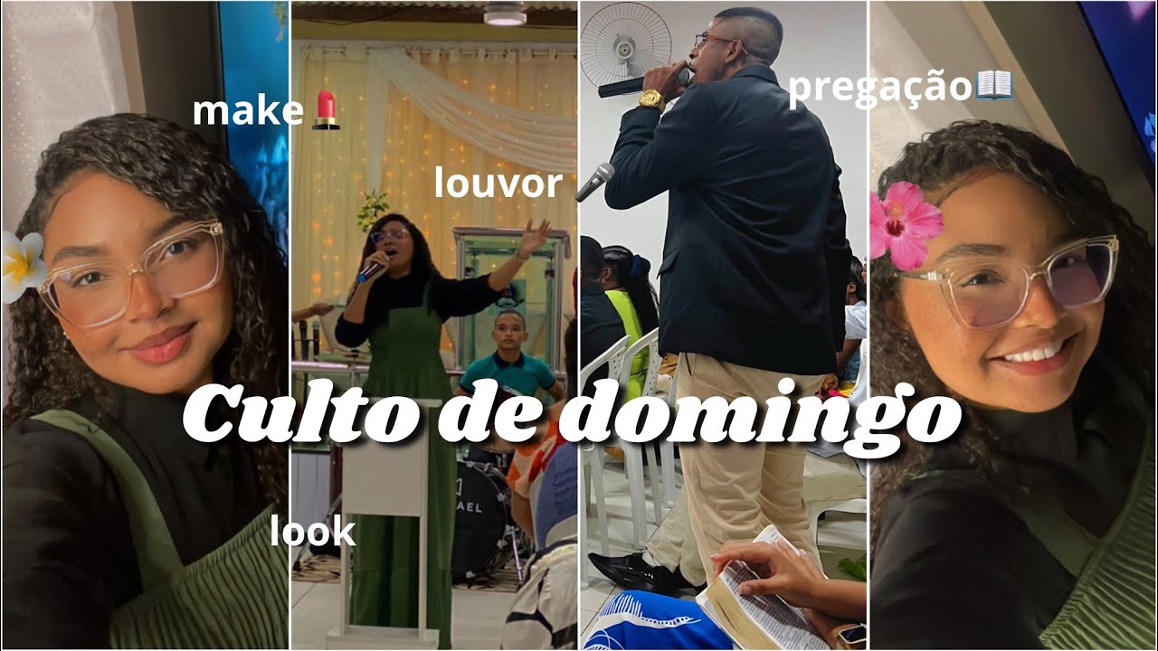 VLOG: ARRUME-SE COMIGO PARA O CULTO DE DOMINGO | make, look, louvor e pregação✨💖