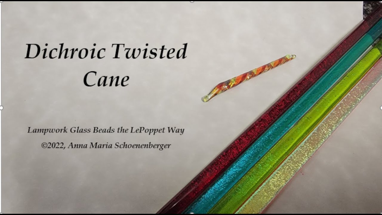 Lampwork Glass Beads:  Dichroic Cane
