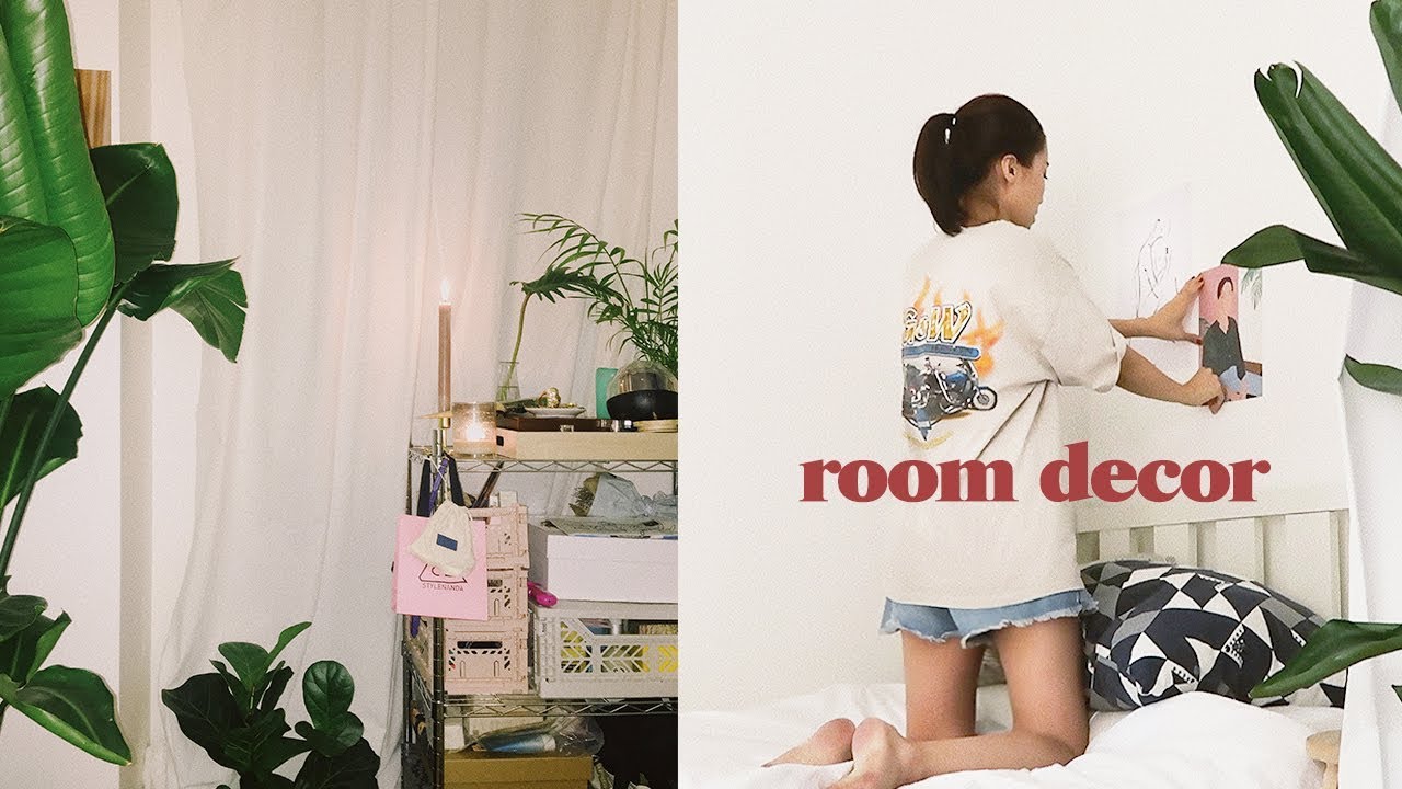ROOM DECOR 방꾸미기 VLOG #2 • 철제선반 DIY, 크리스마스 전구, 포스터 붙이기 | kinda cool