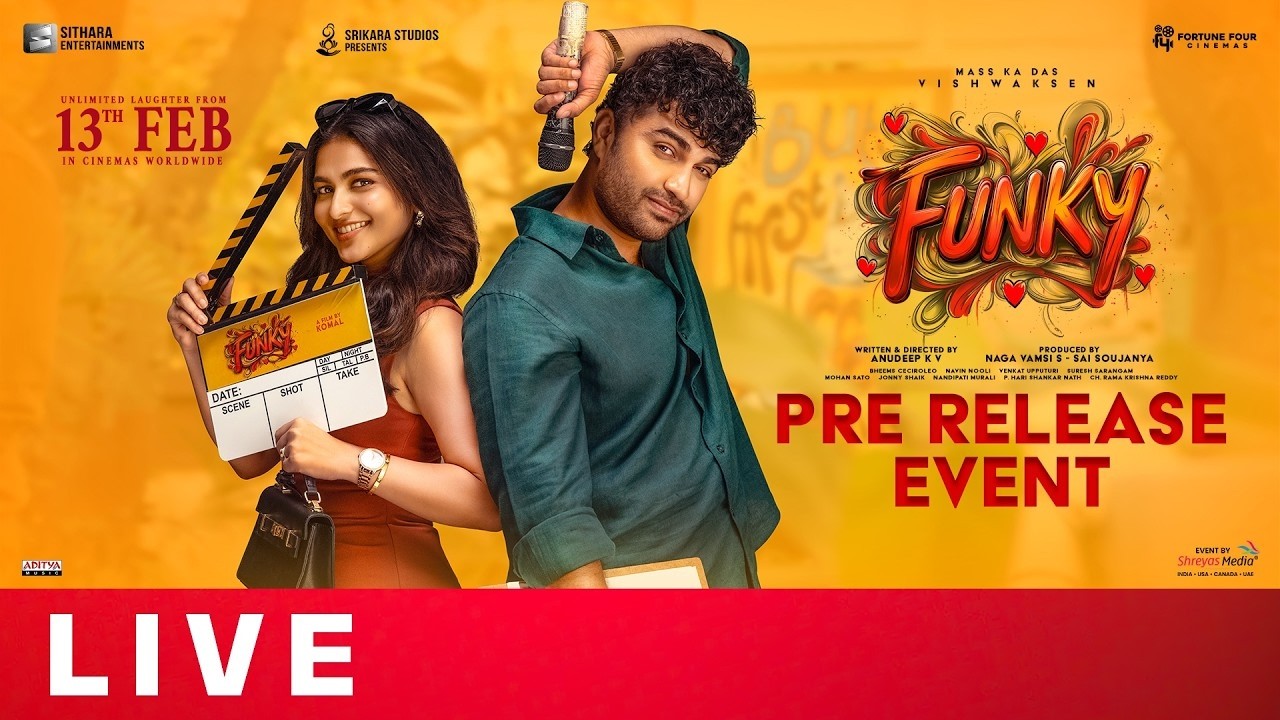 🔴LIVE: Funky Pre-Release Event | Vishwak Sen, Kayadu Lohar, Anudeep KV, Naga Vamsi | Filmyfocus.com