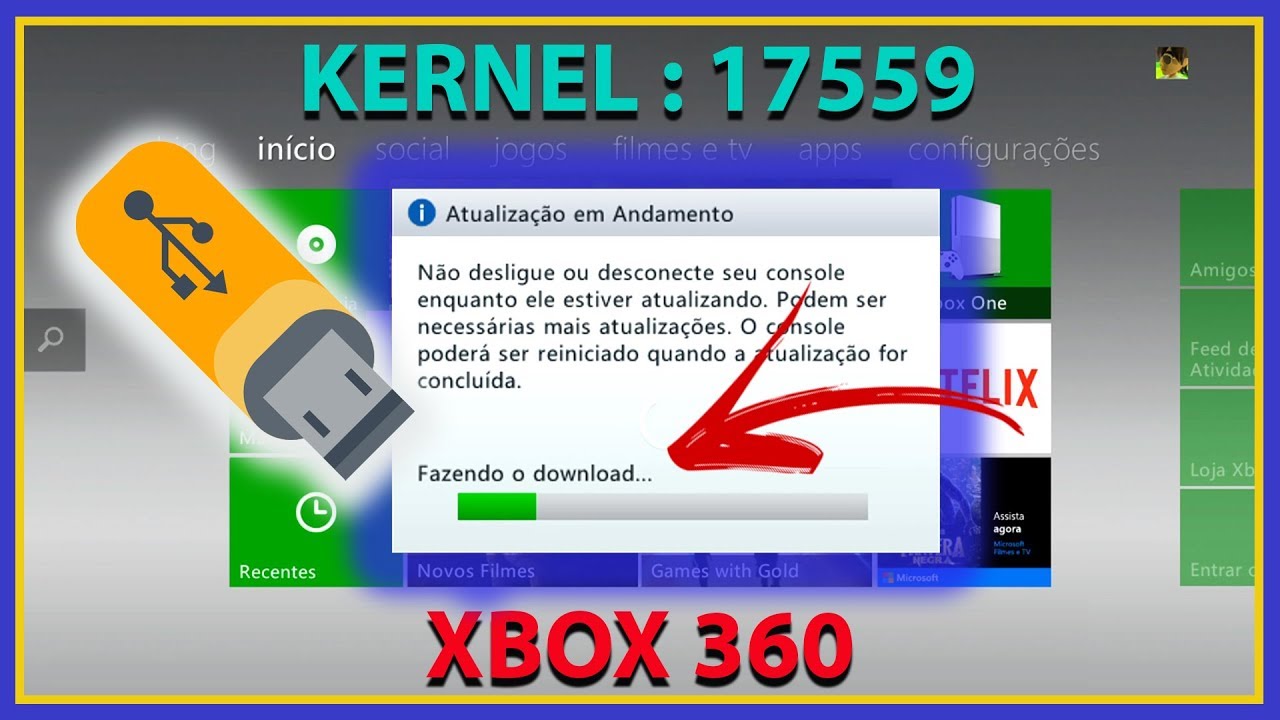 Xbox 360 Original ou Lt3.0 ou Ltu2 Atualize Offline Para Kernel 17559 Sem Erro - ▪️ (nº1344)