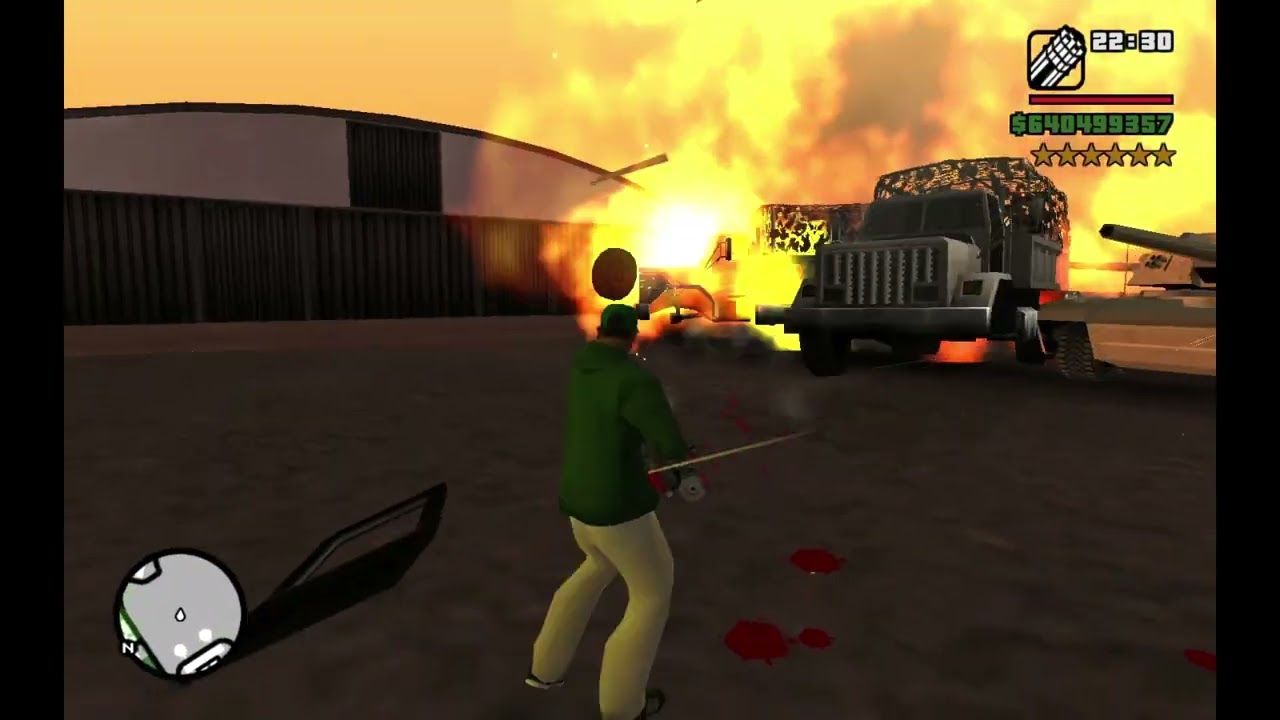 GTA San Andreas Los Santos International Airport Shootout + Six Stars Wanted Level Escape