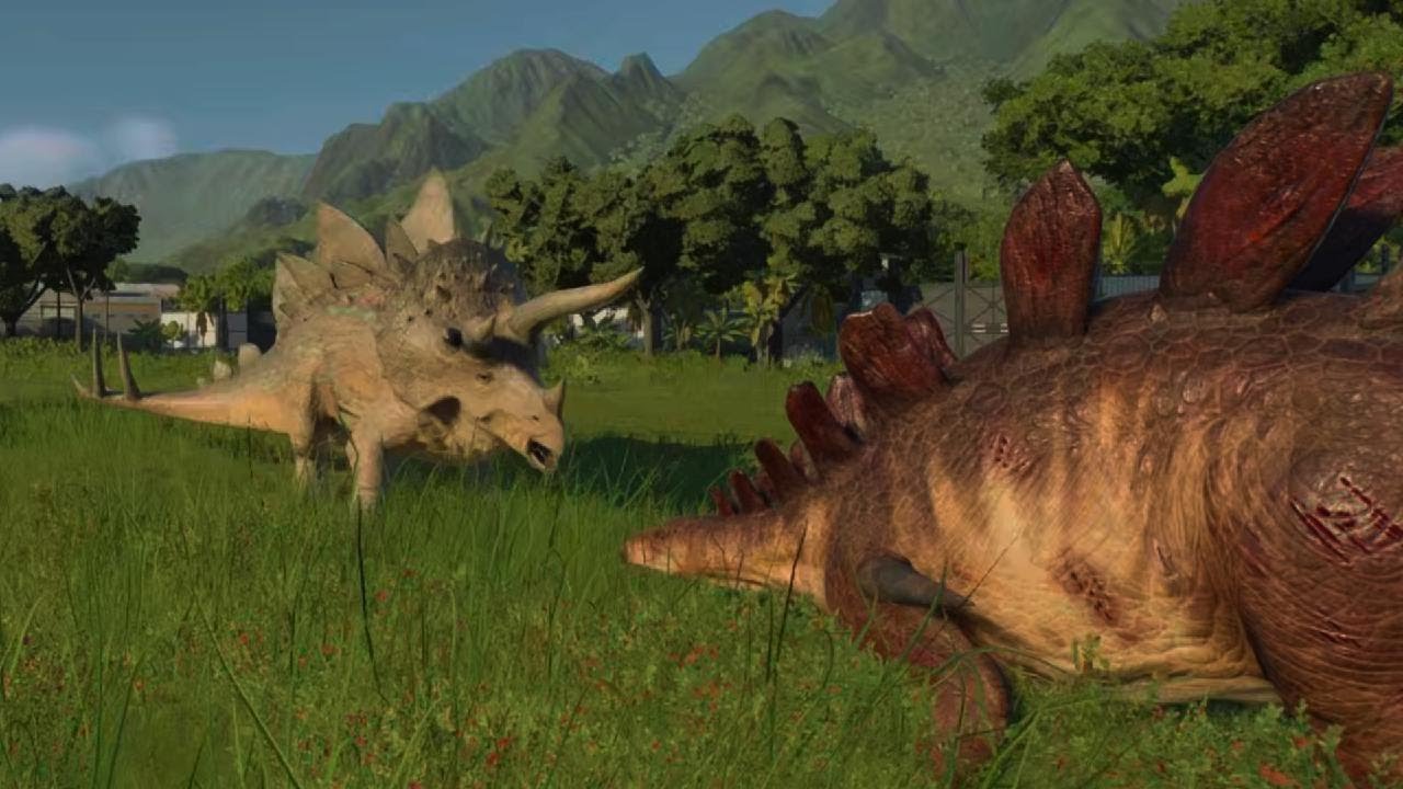 Jurassic World Evolution 2: Stegoceratops vs Pierce Kentrosaurus