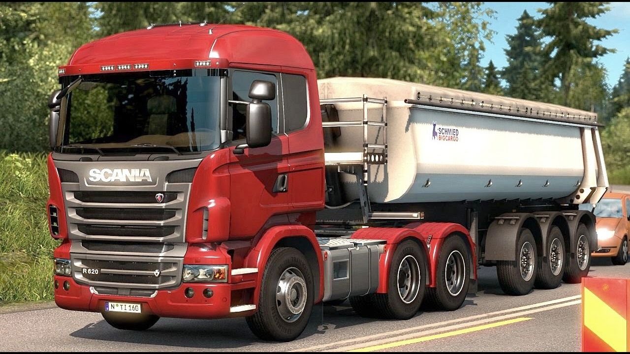 Euro Truck Simulator 2 Scandinavia DLC - Scania 6x4 Taking a Dump Trailer from Göteborg