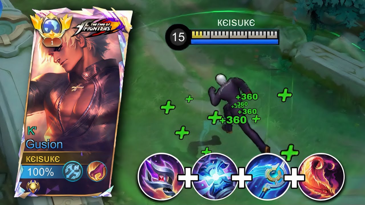 GLOBAL GUSION NEW LIFESTEAL BUILD & EMBLEM TUTORIAL!! (must try) - Mobile Legends