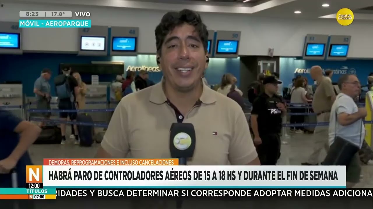 Habrá paro de controladores aéreos de 15 a 18 hs. y durante el fin de semana │N7:00│ 26-02-26