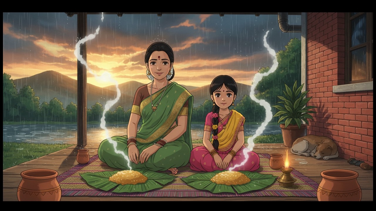 Cooking Sweet Pongal with Mother 🍛 Monsoon Rain & Family Love | Indian Village Life ASMR