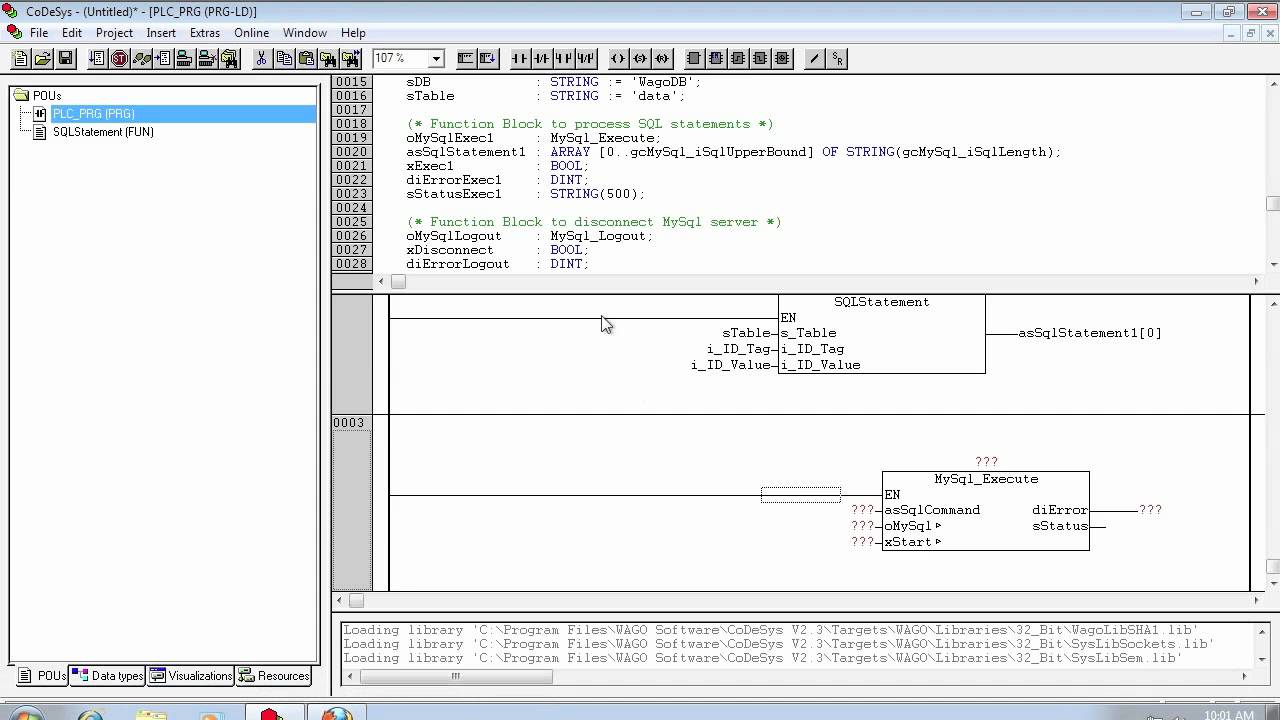 Серия WAGO 750: запись данных непосредственно в базу данных MySQL (CoDeSys 2.3)