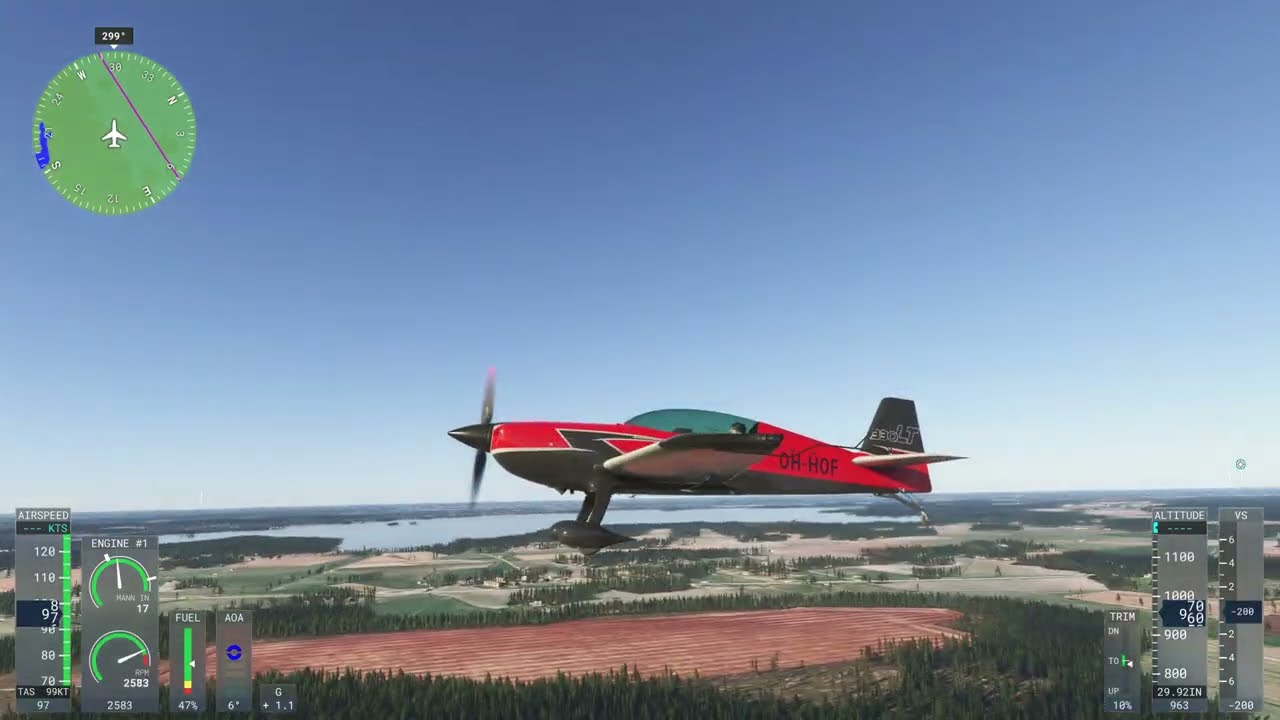 MSAF24 Lento Rayskala (EFRY)- Forssa (EFFO), Huono Alastulo, Extra 330LT, Pilot Peku.